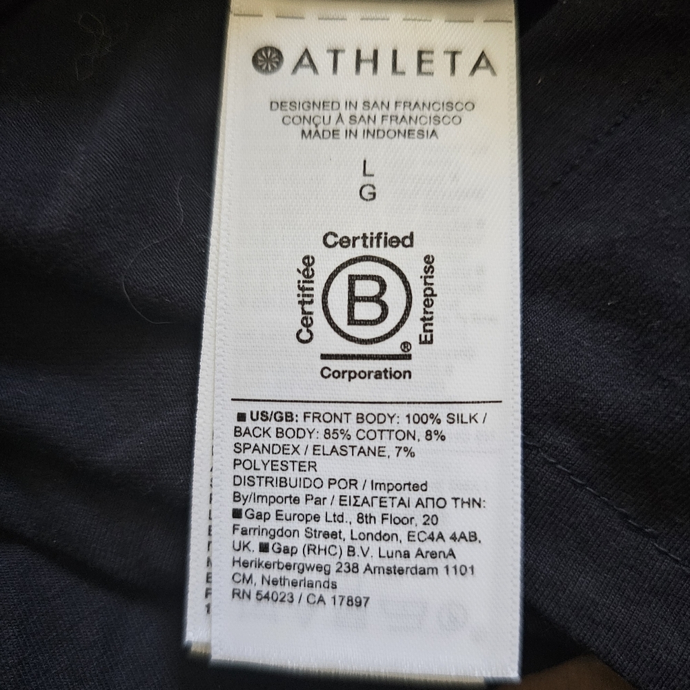 NWT Athleta Silk Hybrid Tee Black - Picture 10 of 10
